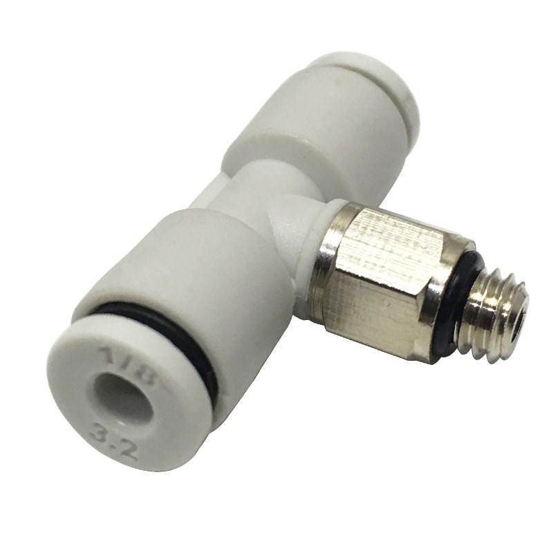 迷你快插气动e微小型正三通PB4-M5C黑色3-M6C 5-01 PB6-m3气管接