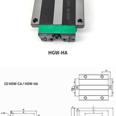 精密直线导轨滑块滑轨上银互换HGH/ HGW15202530CC35CA方型法兰型