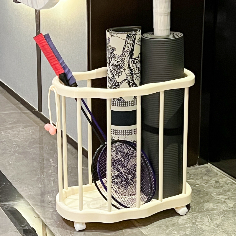 瑜伽垫收纳筐家用健身器材置物架运动工具篮球类体育用品收纳神器