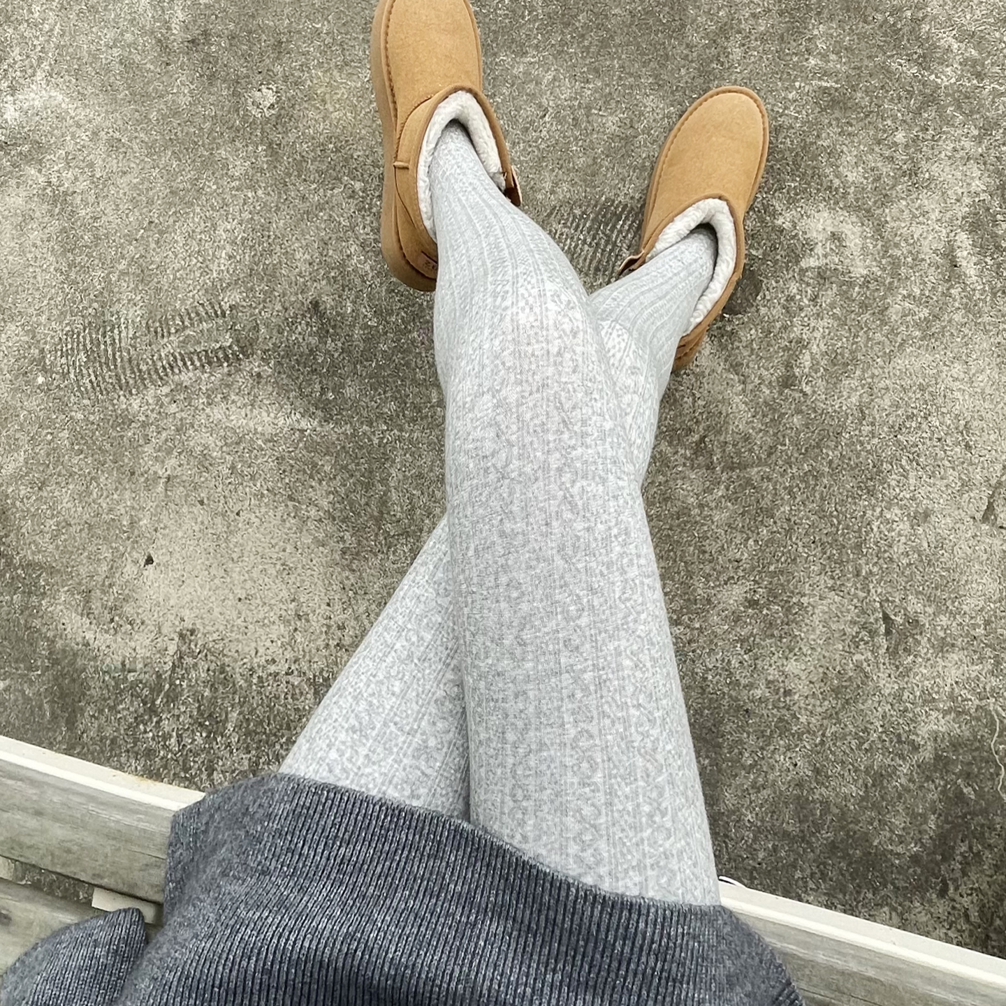 【7天不重样】浅灰色打底裤女冬