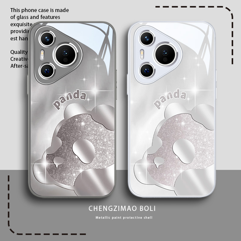 闪粉熊猫简约高级感时尚手机壳