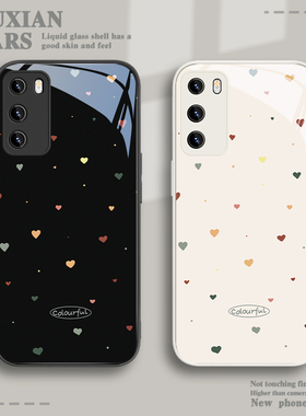 适用荣耀100pro手机壳爱心波点华为pura70高级感mate60新款nova12小清新11简约10女款p60小众p50创意50玻璃40