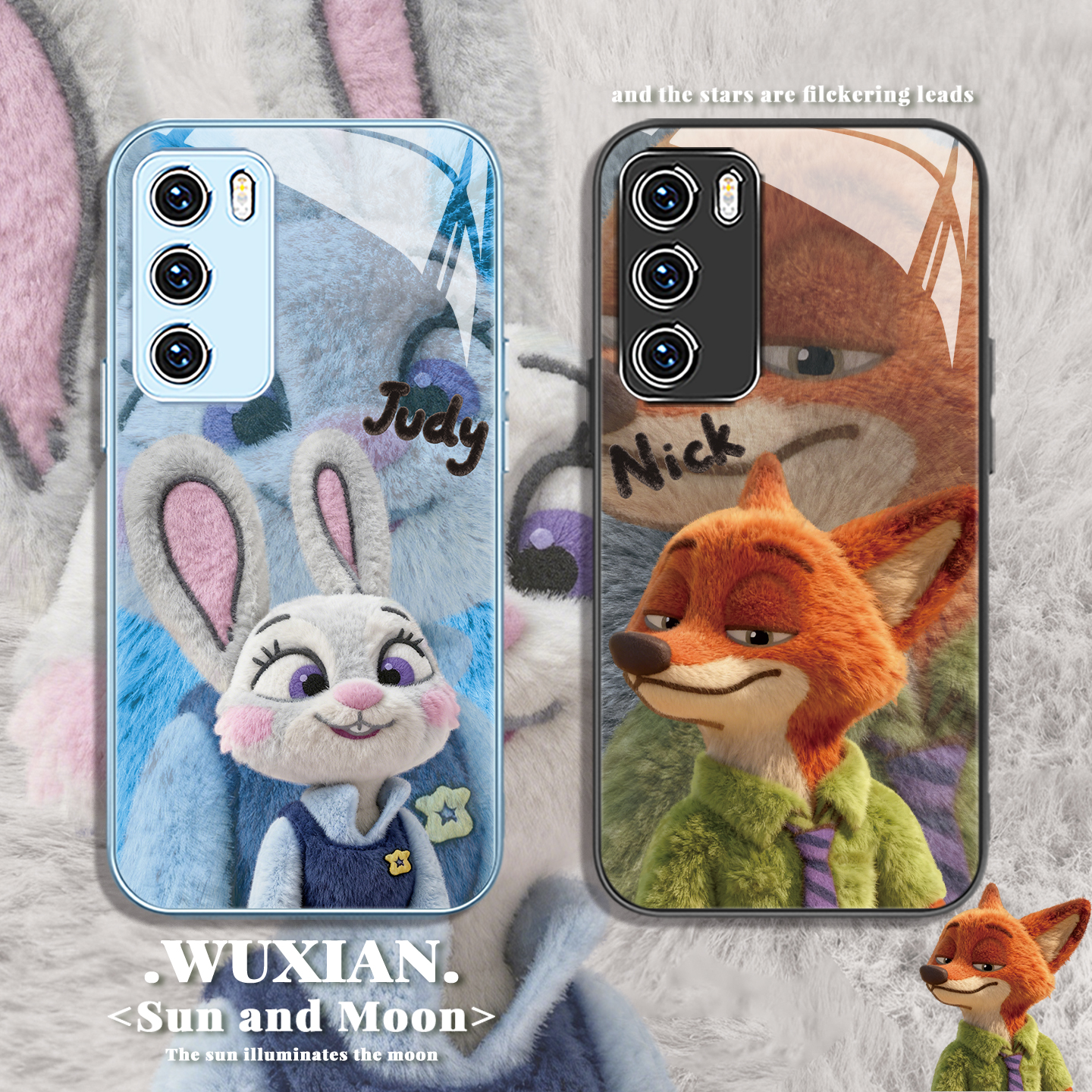 毛绒【兔朱迪狐尼克】情侣手机壳