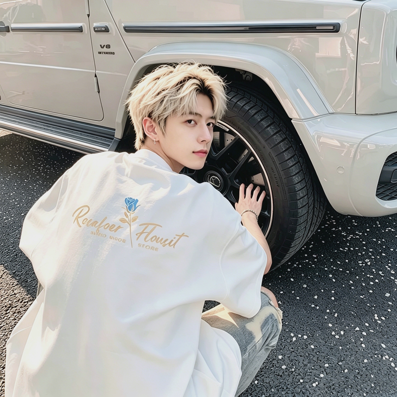 【320克重磅纯棉】潮牌痞帅宽松百搭上衣男设计感小众休闲短袖T恤