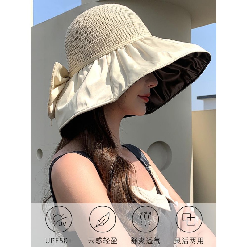 黑胶防晒帽大檐帽夏季防紫外线渔夫帽子女款遮脸太阳帽户外遮阳帽