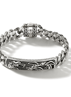 JohnHardy NAGA 神龙 I.D. 银手链轻奢高级设计