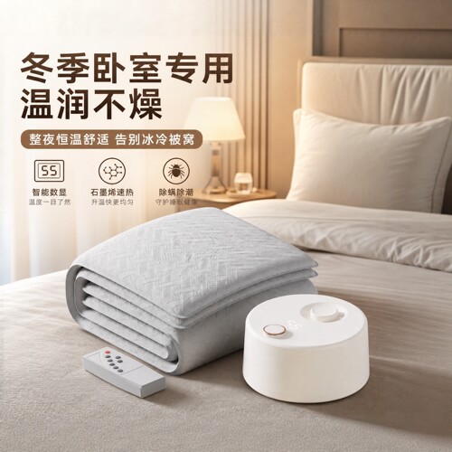 四季沐歌石墨烯水暖电热毯语音