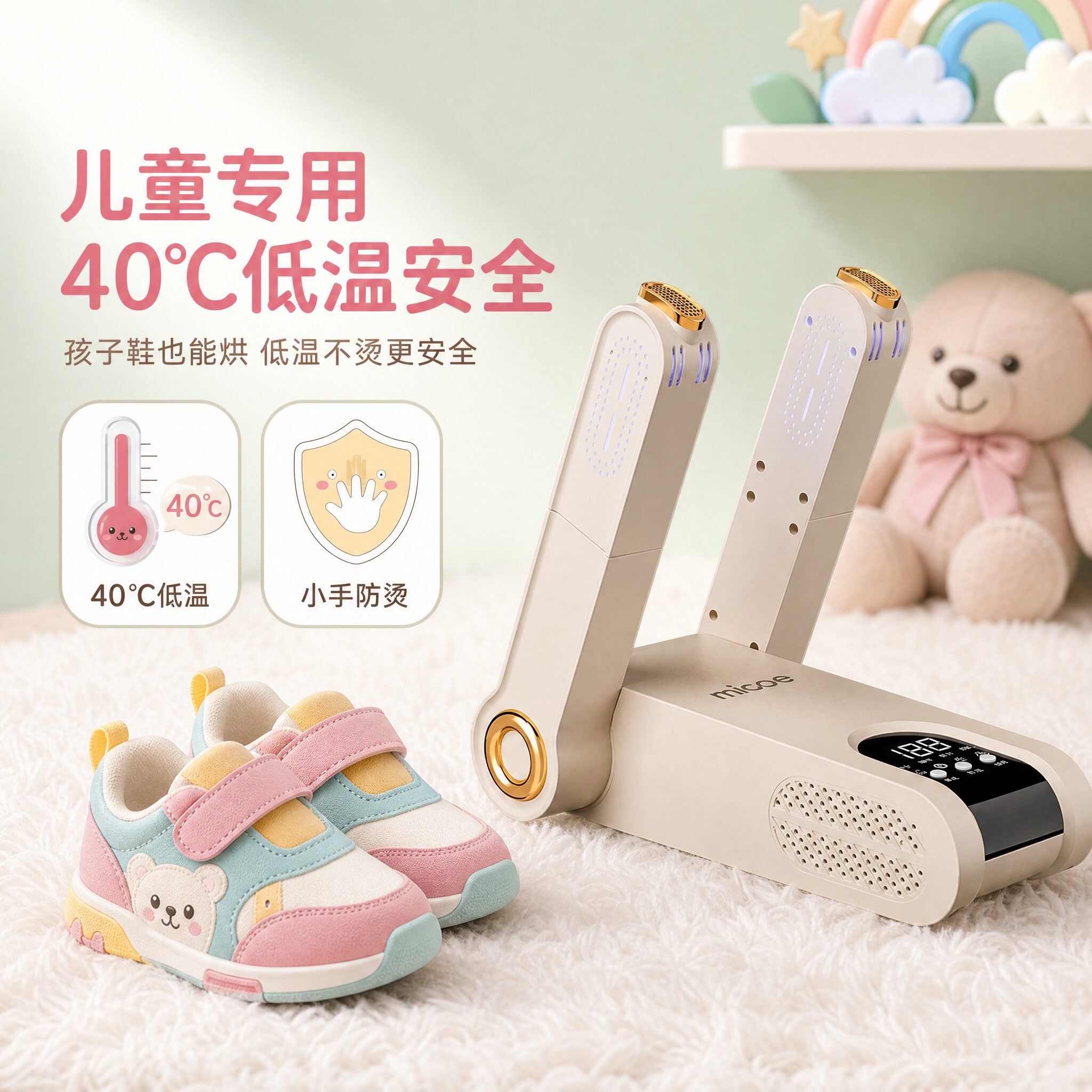 烘鞋器儿童专用安全低温干鞋器除臭杀菌家用鞋子烘干机宝宝款