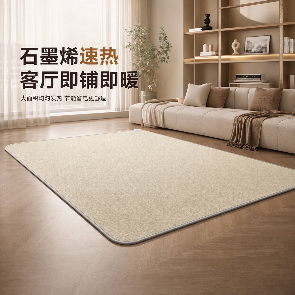 石墨烯地暖垫加热电热地毯家用客厅碳晶发热地热垫移动取暖暖脚垫