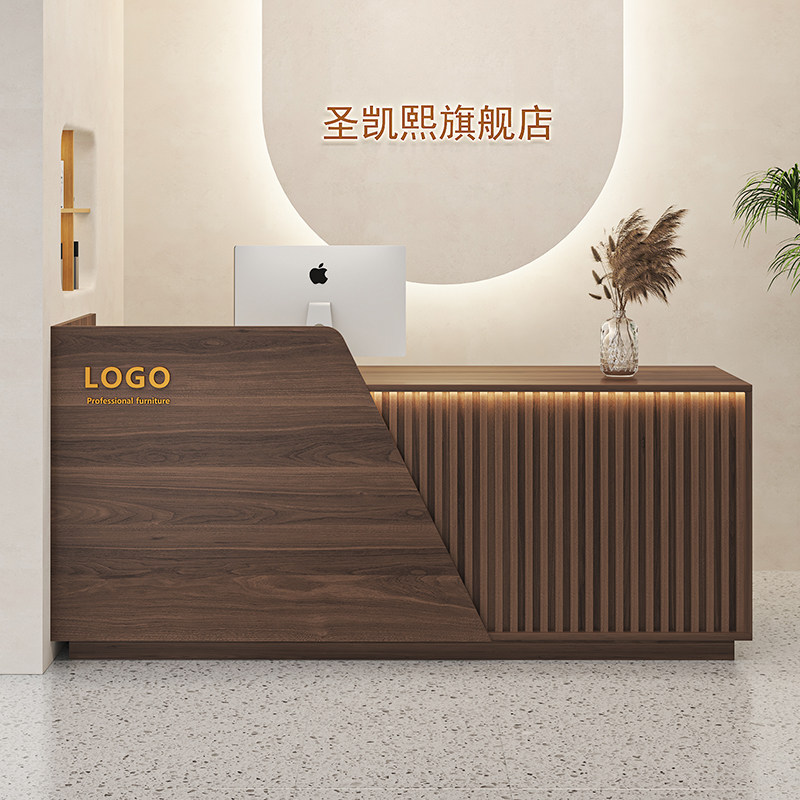 小型店铺吧台收银台餐饮展示柜服装店柜台接待台前台商用2026新款
