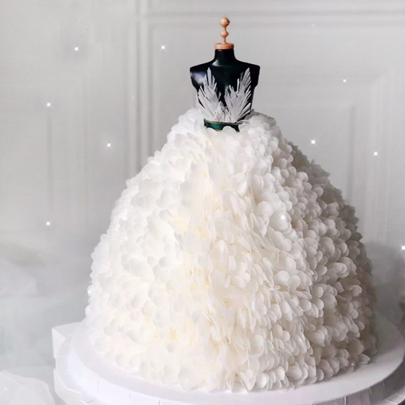 网红蛋糕装饰婚纱模特求婚纪念日情侣情人节支架迷你衣架蛋糕摆件