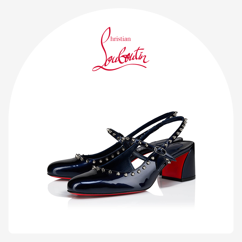 【早秋新品】CL/路铂廷 JANISPIKES 55 女士铆钉玛丽珍高跟鞋