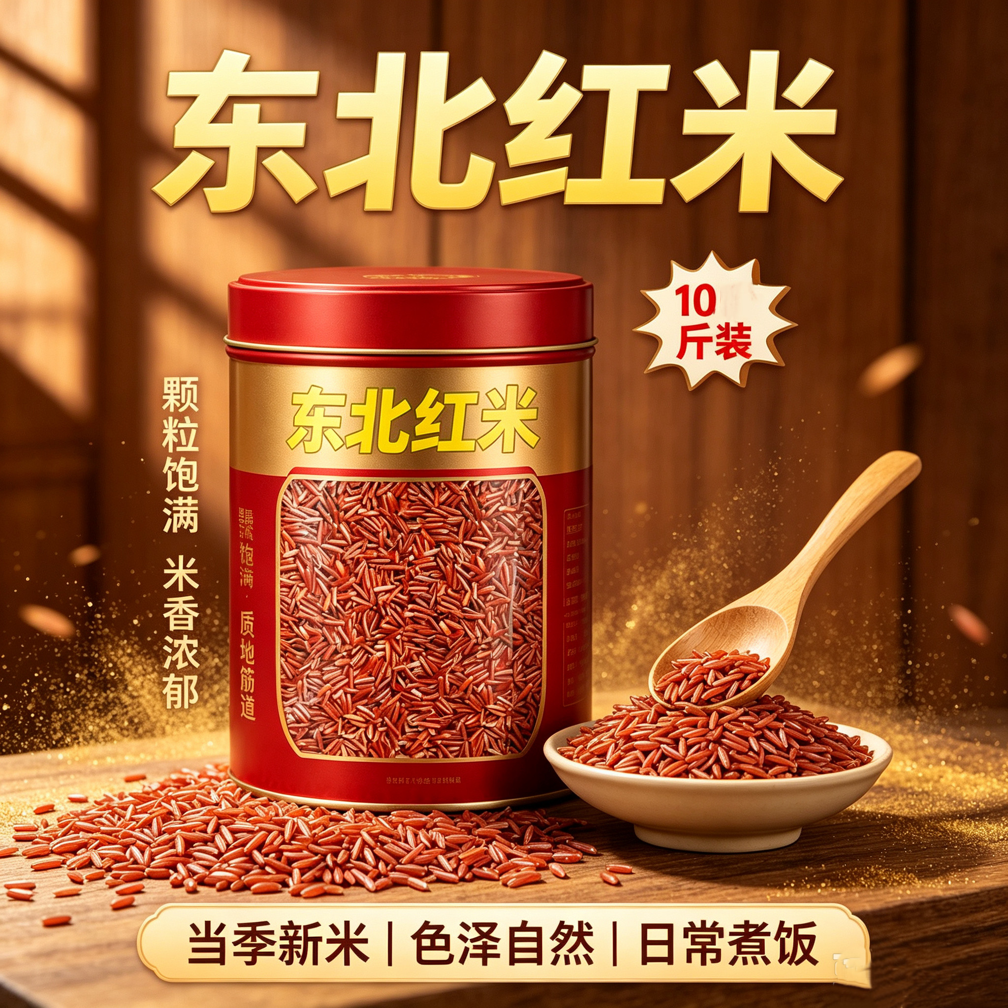 当季农家新红米新米农家圆粒红米红硬米大米五谷杂粮食用当季粗粮
