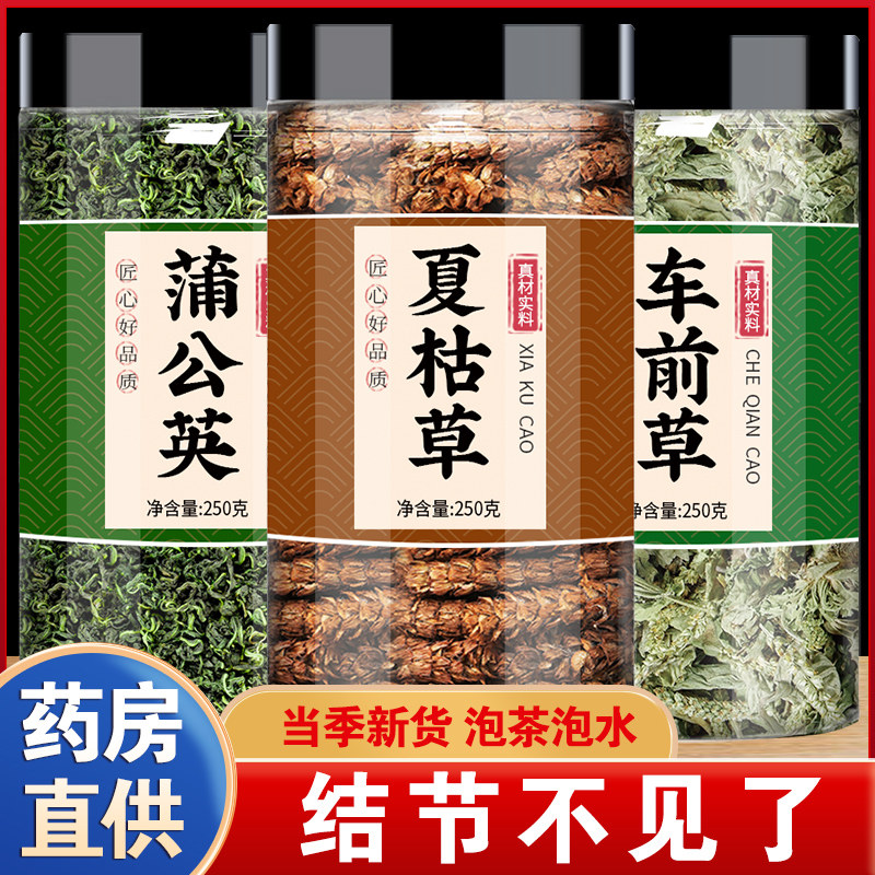 车前草蒲公英夏枯草散结茶中药材图片