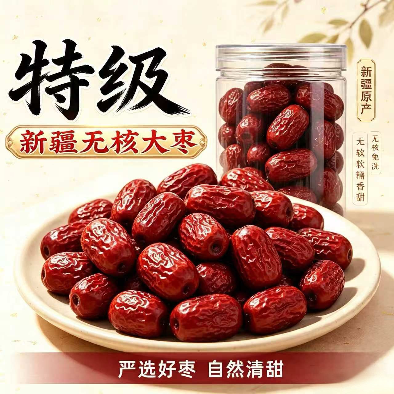 正品官方旗舰店无核便宜红枣去核煲汤煮粥无籽灰枣豆浆空心熬汤