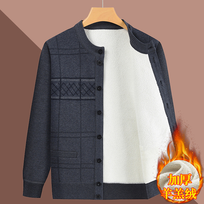 中老年人爸爸冬装开衫毛衣