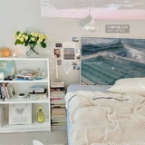 Гонконгская живопись Nordic Ins Big Sea Decorative Painting Bool и морская спальня для прикроватной росписной студии художественной студии