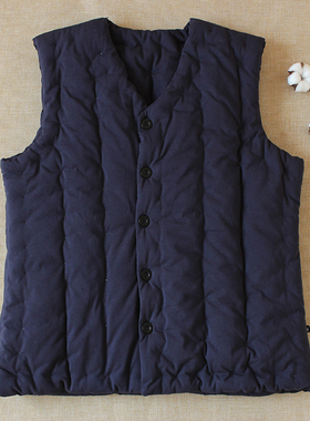 纯棉花男士秋冬季保暖加厚外穿坎肩成人大人居家背心马甲棉衣棉服