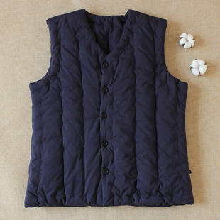 纯棉花男士秋冬季保暖加厚外穿坎肩成人大人居家背心马甲棉衣棉服