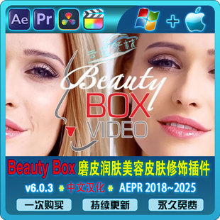 Beauty Box 6.0.3 AE/PR/FCPX/达芬奇 视频磨皮人像润肤美颜插件