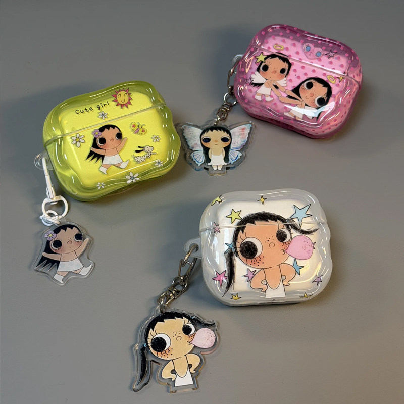 可爱天使小玉适用airpods4保护套苹果airpodspro2蓝牙耳机壳华强北7代pro7盒airpodspro3保护壳无线ipods小众