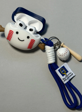 可爱棒球适用OPPO Enco Free4保护套Air4 Pro蓝牙耳机壳X3保护壳Air4i硅胶软壳R4充电仓盒子air2新声版r3pro