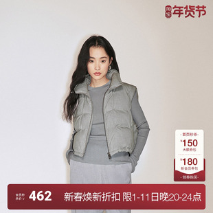 OCHIRLY欧时力 90%绒子羽绒服马甲女保暖别致设计感2024秋季新品