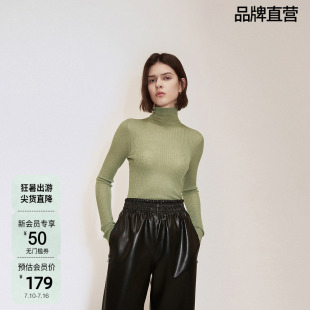 OCHIRLY欧时力 澳大利亚羊毛毛衣女高领软糯保暖秋季