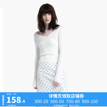 黑标系列 欧时力秋装V领打底吃土色针织套头毛衣女1GH1036390