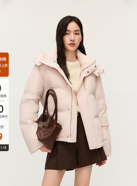 OCHIRLY欧时力 连帽立领短款羽绒服外套女休闲高级感秋季新品