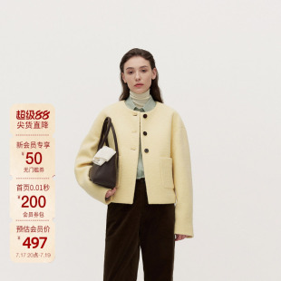 OCHIRLY欧时力 羊毛呢小香风外套女法式气质高级秋冬