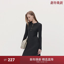 OCHIRLY欧时力澳大利亚进口美丽诺羊毛polo毛织连衣裙2025秋新款