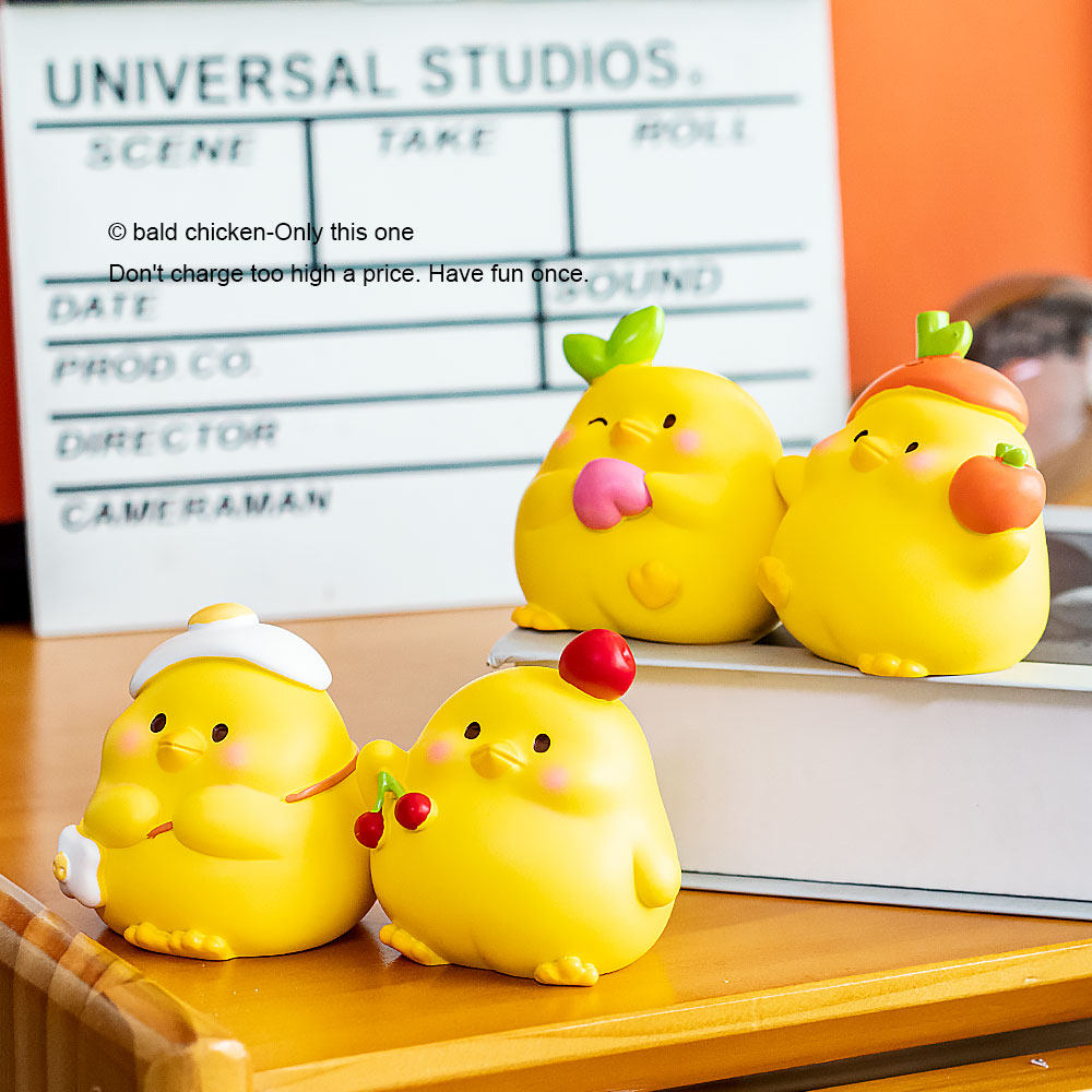 "无聊了 养一群胖乎乎的小鸡" 卡通可爱小鸡摆件 生日礼物
