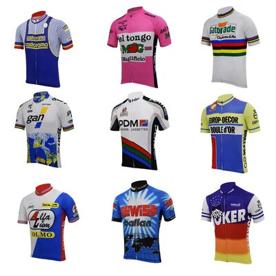 Camiseta retro de manga corta para ciclismo, ropa de carrera