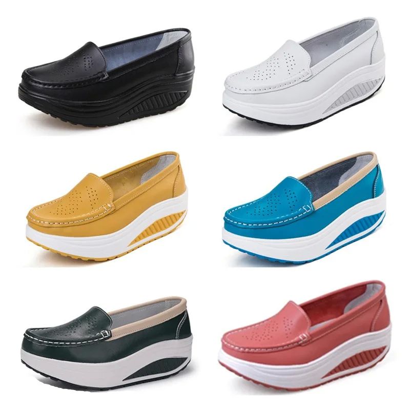 Summer Genuine Leather Women's Shoes Nurse Swing Work All Si