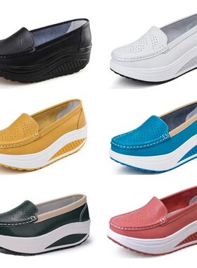 Summer Genuine Leather Women's Shoes Nurse Swing Work All Si