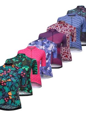 Camiseta de manga corta de Ciclismo para mujer, Maillot tran