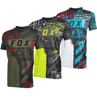 Rvouei Fox Enduro-Camiseta de manga corta para ciclismo, Cam