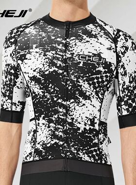 Cheji-maillot de Ciclismo para Hombre, camiseta de manga cor
