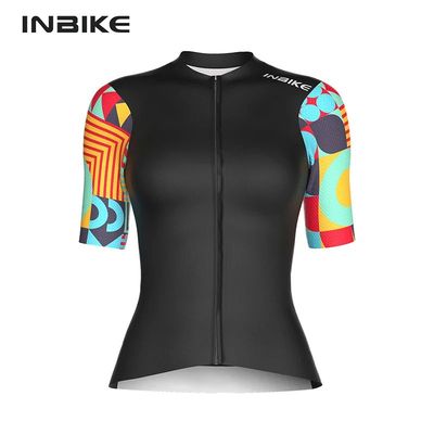 INBIKE-Camiseta de manga corta de ciclismo para mujer, camis