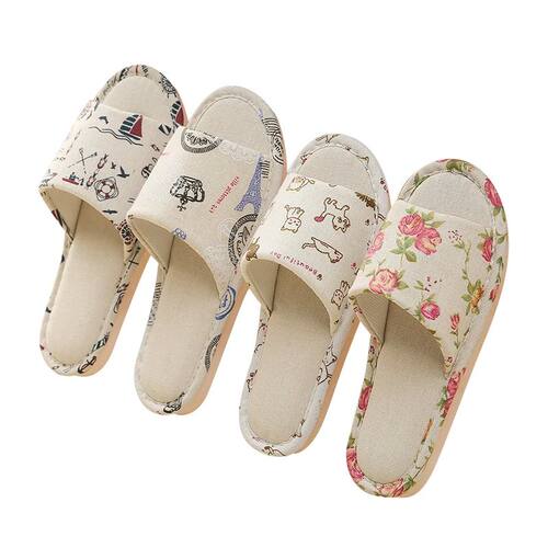 Women Casual Floral Home Slippers Soft Non-slip Foam Bottom