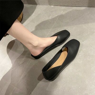 Women New solid color Flats Trendy Shallow Mouth Elegant Sho