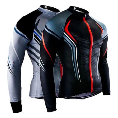 Camiseta de manga larga de ciclismo para hombre, camisa tran