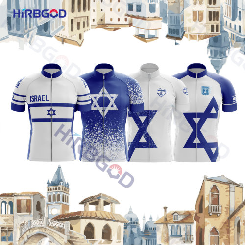 HIRBGOD 2022 Men's Summer White Cycling Jersey Short Sleeve