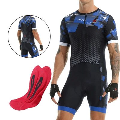 X-tiger-Mono de carreras para hombre, traje de Triatlón de