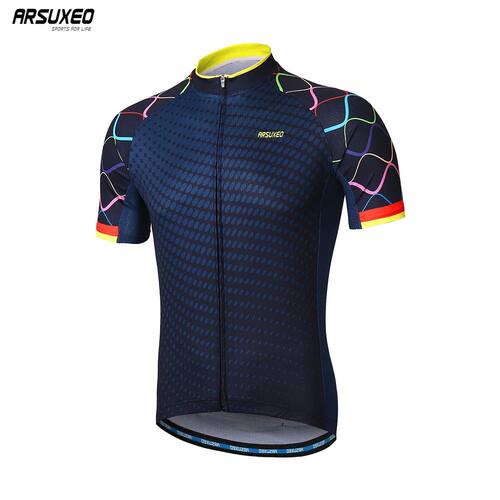 ARSUXEO-Camiseta de manga corta de ciclismo para hombre, jer