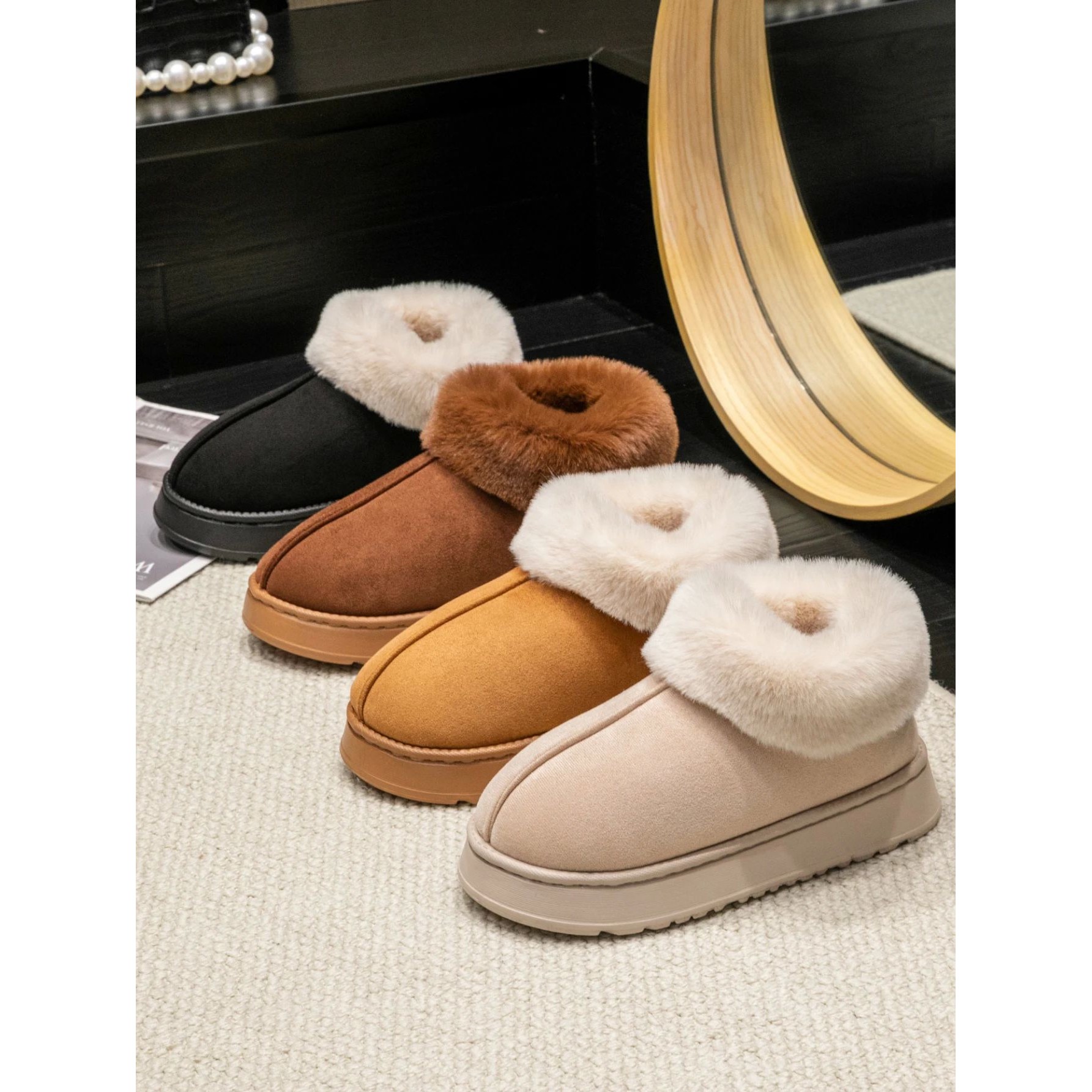 2024 High Quality of  Women's Fashion Snow Boots Fluffy Plus