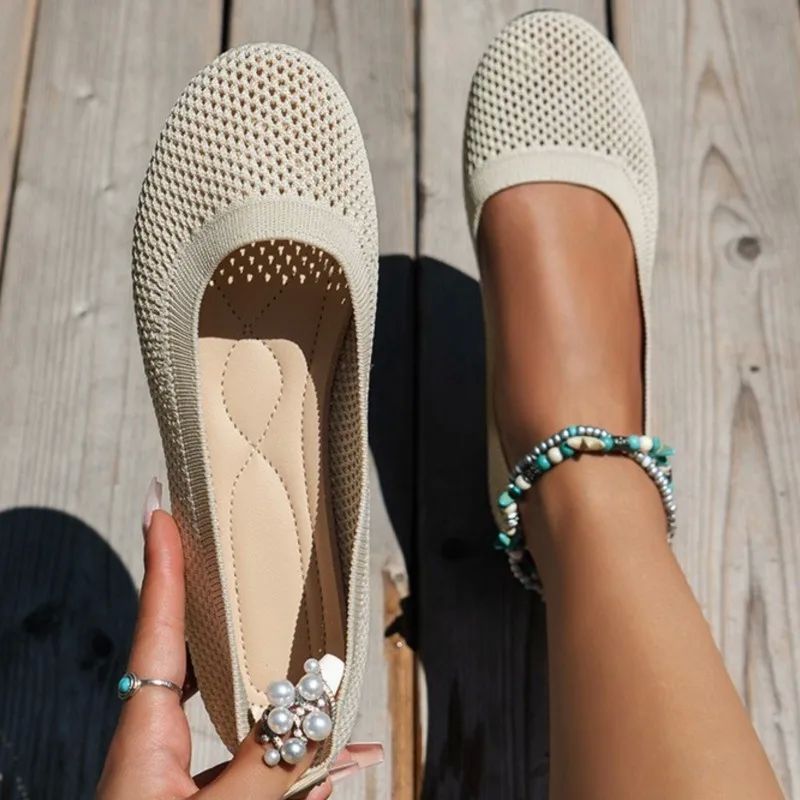 Fashion Women Flats Round Toe Flat Platform Shoes Slip On Sh