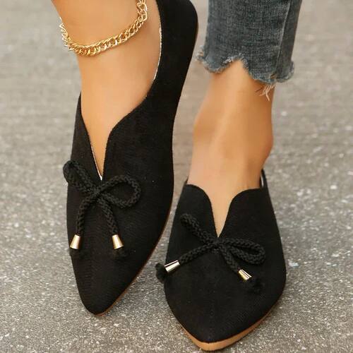 Women Loafers Retro Pointed Toe Suede Flat Shoes Summer Slip