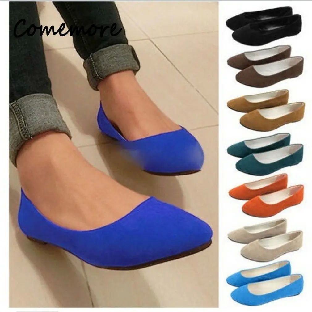 Comemore Flat Loafers Faux Ladies Ballet Flats Women Flats S
